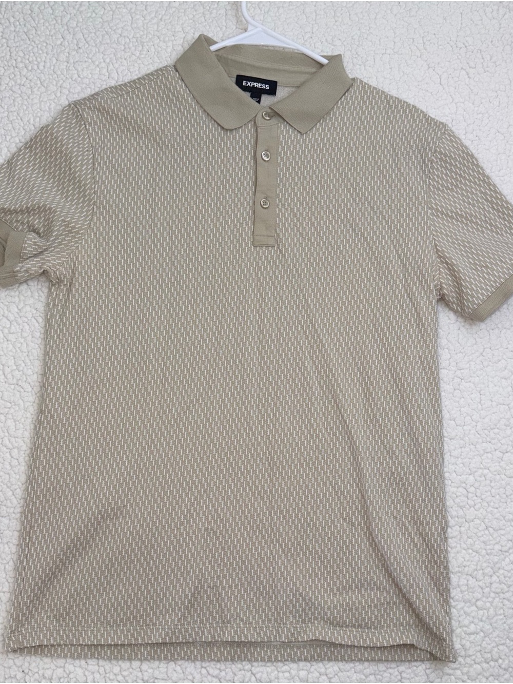 Express Men's Beige Textured Polo